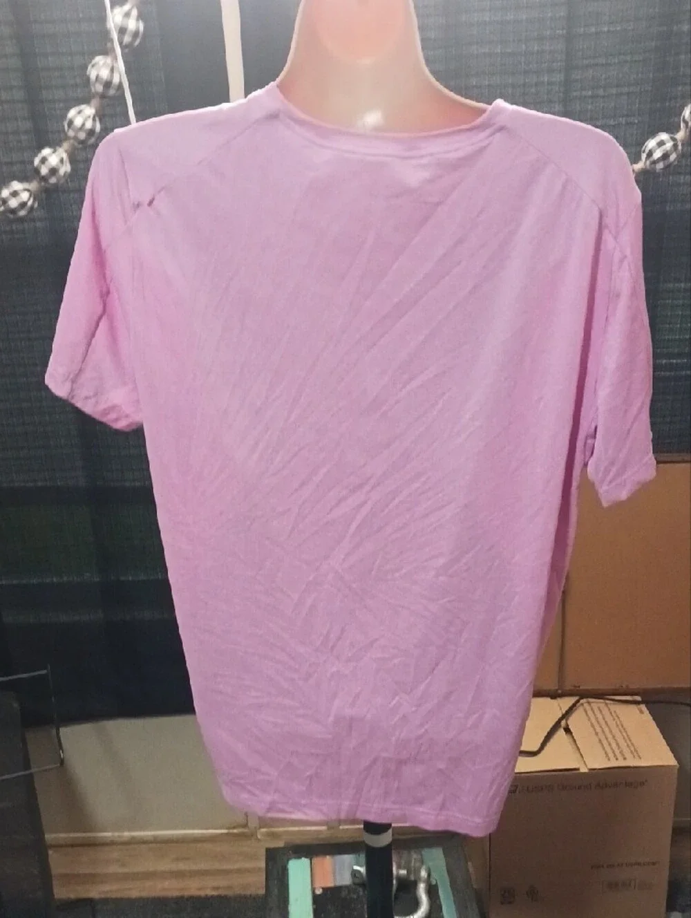 Nike Pink Short Sleeve Tee with Black Striped Swoosh - Picture 3 of 3